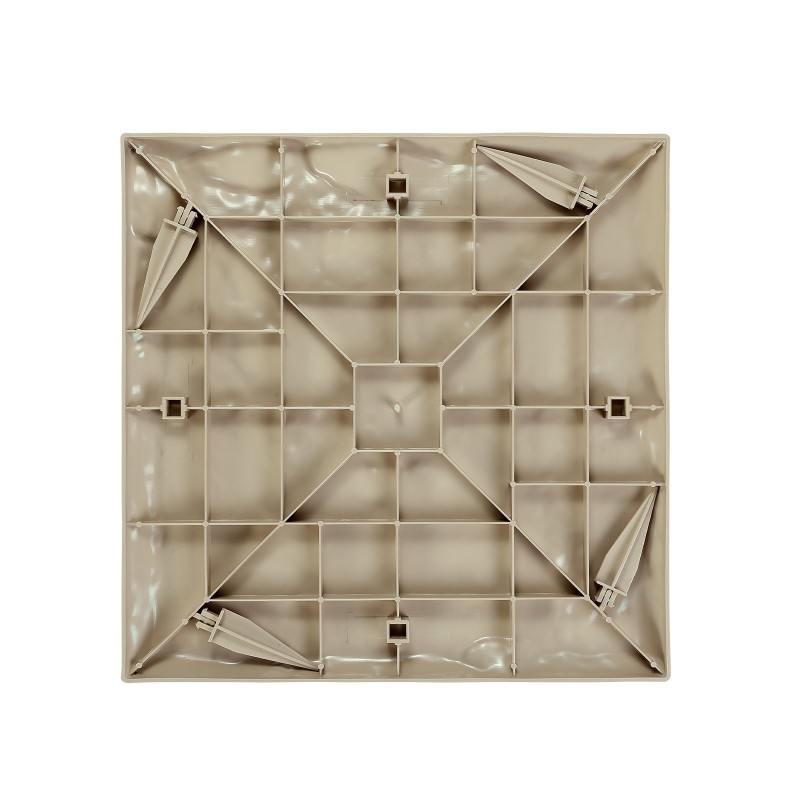 Neliönmuotoiset puutarhan askelkivet 16 kpl PC ja ABS muovihartsista beige 395×395 mm