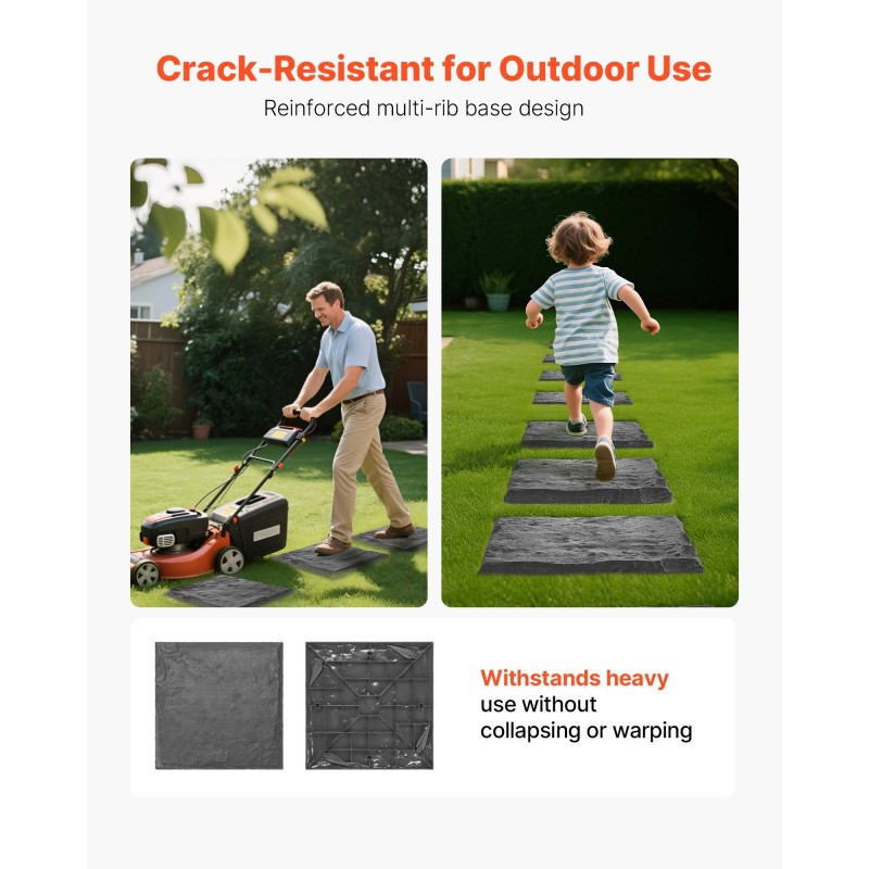 Puutarhan astinkivet muoviresiini 16 kpl 395x395x26 mm harmaa ulkokäyttöön