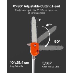Jatkovarsisaha bensiinikäyttöinen 43 cc 2-tahti 30,48 cm terälaippa 3,66 m jatkovarsi