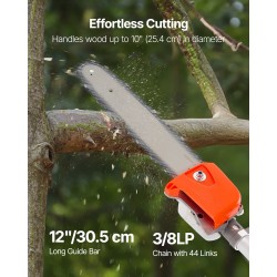 Bensiinikäyttöinen teleskooppinen oksasaha 25 cm3 30,5 cm laippa alumiiniseosvarsi
