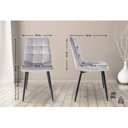 Tyylikäs samettinen ruokapöydän tuoli Antibes mukavalla selkänojalla