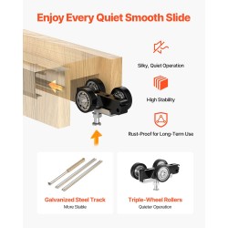 Liukuoven karmisarja puu ja sinkitty teräs säädettävä 610–914 mm pehmeä sulkeutumismekanismi