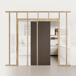 Liukuoven karmisarja puu ja sinkitty teräs säädettävä 610–914 mm pehmeä sulkeutumismekanismi