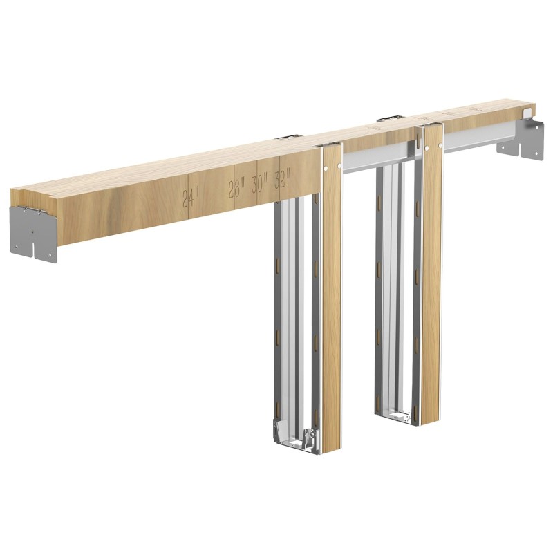 Liukuoven karmisarja puu ja sinkitty teräs säädettävä 610–914 mm pehmeä sulkeutumismekanismi