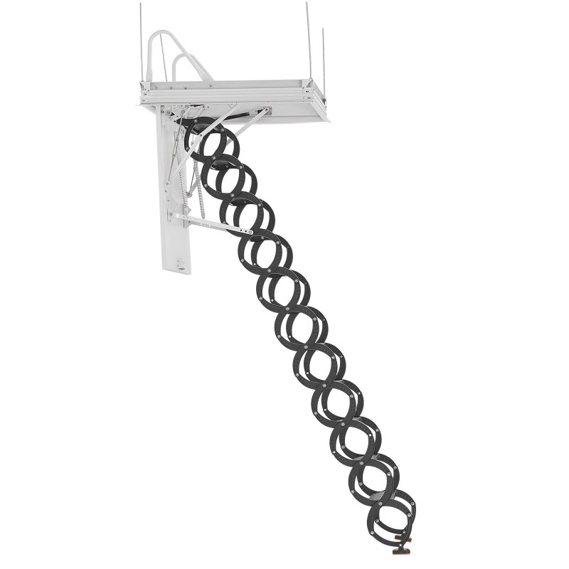 Alasvedettävät ullakkotikkaat teräs alumiini puu sopii 2,6–2,85 m huonekorkeudelle 299,4 kg kantavuus