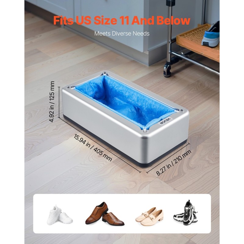 Automaattinen kenkäsuojakone ABS-rakenne 100 kertakäyttöistä kenkäsuojaa sopii kokoon EU 44 asti