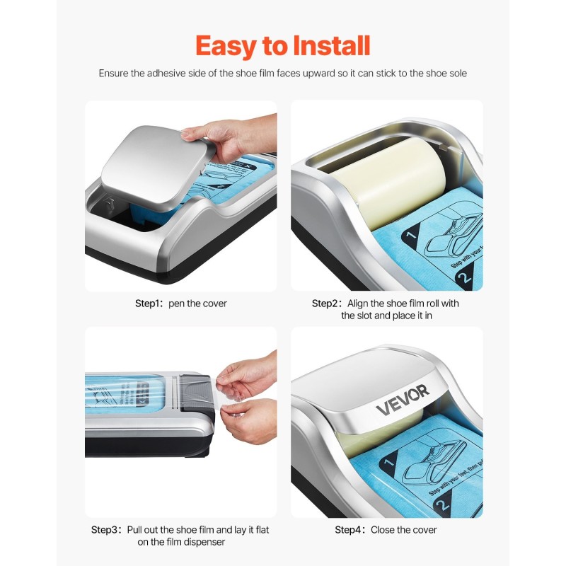 Automaattinen kenkäsuojakone ABS-muovikuori PE-muovikalvo luistamaton sopii enintään kokoon EU 44