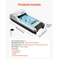 Automaattinen kenkäsuojakone ABS-muovikuori PE-muovikalvo luistamaton sopii enintään kokoon EU 44