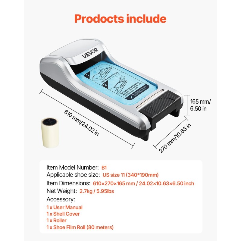 Automaattinen kenkäsuojakone ABS-muovikuori PE-muovikalvo luistamaton sopii enintään kokoon EU 44