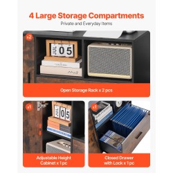 Arkistokaappi lastulevy melamiinipintainen avoimilla hyllyillä lukittava laatikko ja kaappi lukittavat pyörät