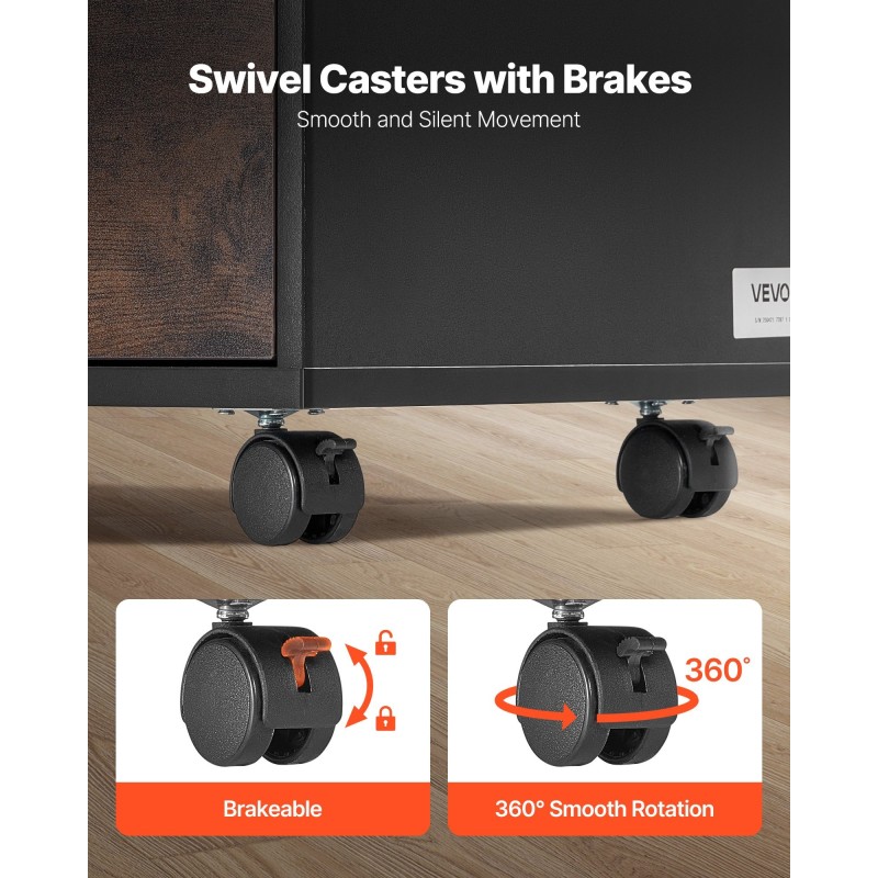 Arkistokaappi lastulevy melamiinipintainen avoimilla hyllyillä lukittava laatikko ja kaappi lukittavat pyörät