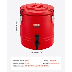 Eristetty juoma-annostelija 11,4 l 304-ruostumaton teräs kuumille ja kylmille juomille