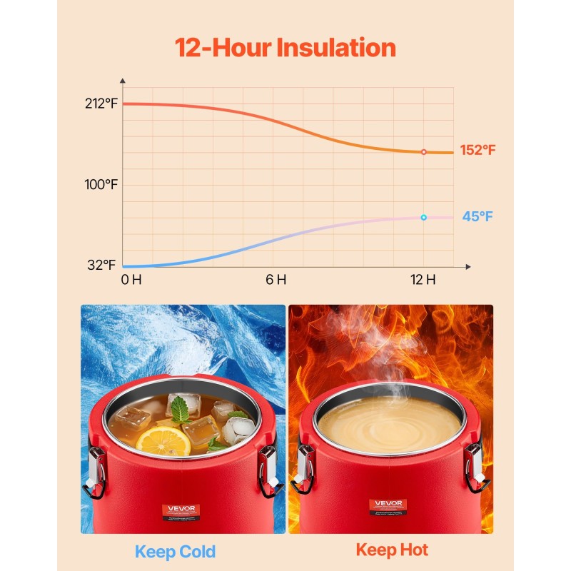 Eristetty kahdeksan litran juoma-astia ruostumaton teräs vuototiivis hana