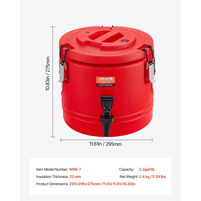 Eristetty kahdeksan litran juoma-astia ruostumaton teräs vuototiivis hana