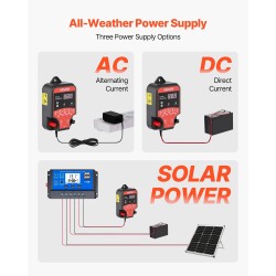 Sähköaitalaturi muovinen 3 joulea 1–3 kilometrin kattavuus vaihtovirta tasavirta aurinkokäyttö säänkestävä