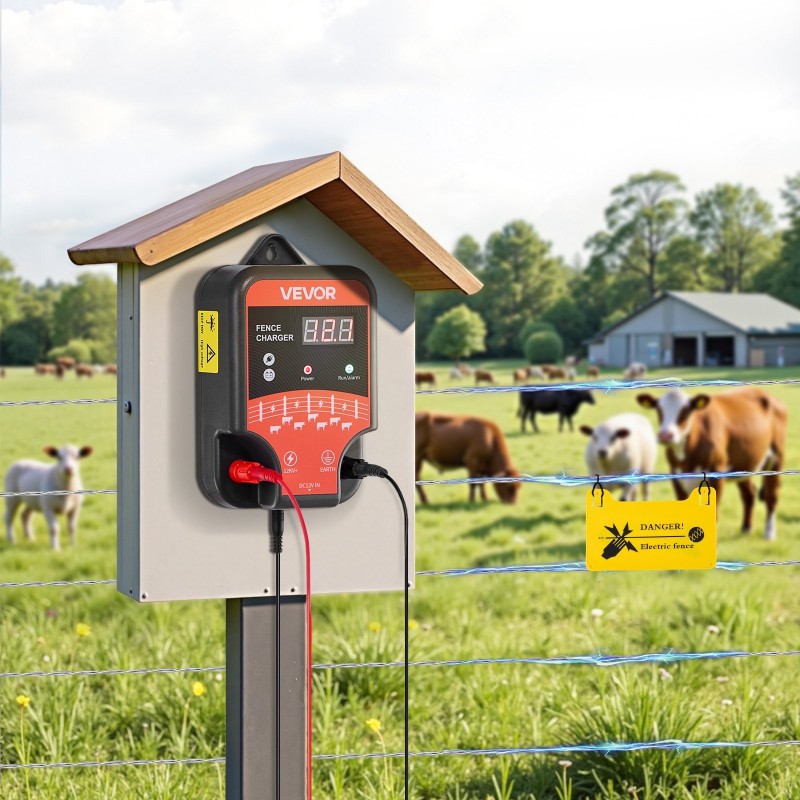 Sähköaitalaturi muovinen 3 joulea 1–3 kilometrin kattavuus vaihtovirta tasavirta aurinkokäyttö säänkestävä