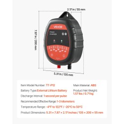 Sähköpaimenen laturi 1 J ulostulo ABS-muovi IP65-suojaus 1–3 km vaihtovirta tasavirta aurinkosähkö