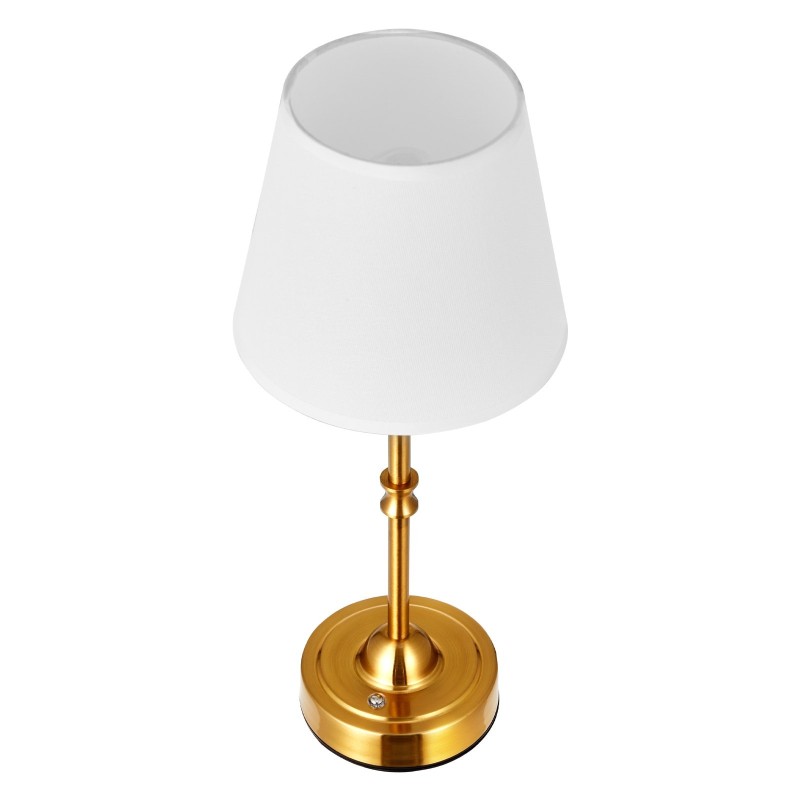 Johdoton pöytävalaisin kangasvarjostin elektrolyyttikäsitelty metallirunko 5200mAh 2 kpl kulta