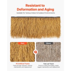 Keinotekoinen olkikatto PE-materiaalista 1200×400 mm vesitiivis UV-säteilynkestävä