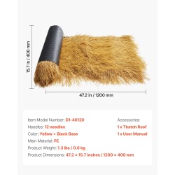 Keinotekoinen olkikatto PE-materiaalista 1200×400 mm vesitiivis UV-säteilynkestävä