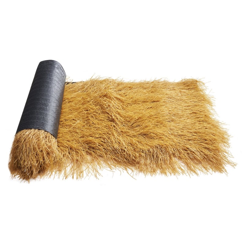 Tekokattomatto PE-materiaali 0,5 m × 6 m olkikattoa muistuttava