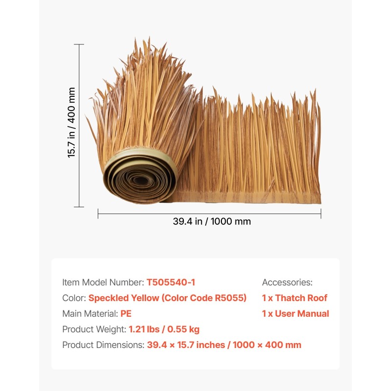 Teko-olkirulla PE-muovia 1,0 x 0,4 m pilkkukeltainen ulkokäyttöön