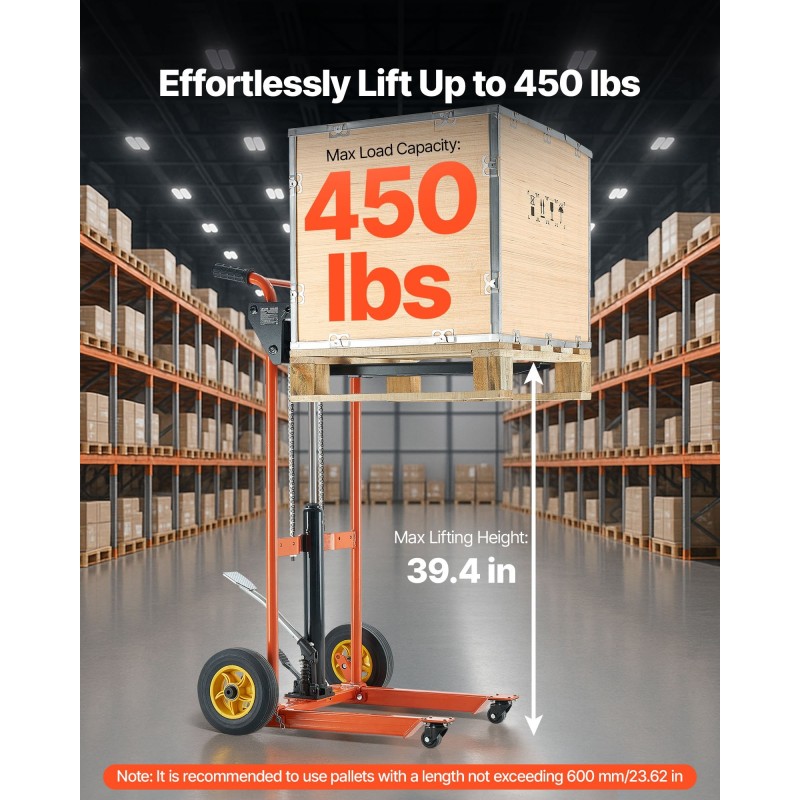 Manuaalinen hydraulinen materiaalinostin lavansiirtovaunu taittuva hiiliteräs 205 kilogrammaa 1000 millimetriä