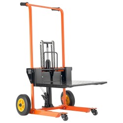 Manuaalinen hydraulinen materiaalinostin lavansiirtovaunu taittuva hiiliteräs 205 kilogrammaa 1000 millimetriä