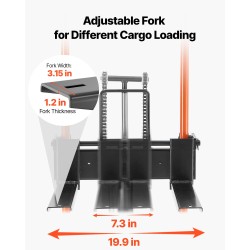 Materiaalinostovaunu hydraulinen käsikäyttöinen 205 kg hiiliteräs taittuva nostokorkeus 900 mm