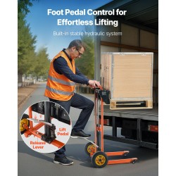 Materiaalinostovaunu hydraulinen käsikäyttöinen 205 kg hiiliteräs taittuva nostokorkeus 900 mm