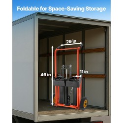 Materiaalinostovaunu hydraulinen käsikäyttöinen 205 kg hiiliteräs taittuva nostokorkeus 900 mm