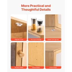 Kaksitasoinen kulmaleipälaatikko bambupuusta säädettävillä jakajilla akryyliovella