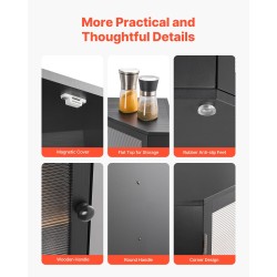 Leipälaatikko bambupuinen kaksitasoinen kulmamalli 320x320x425 mm musta