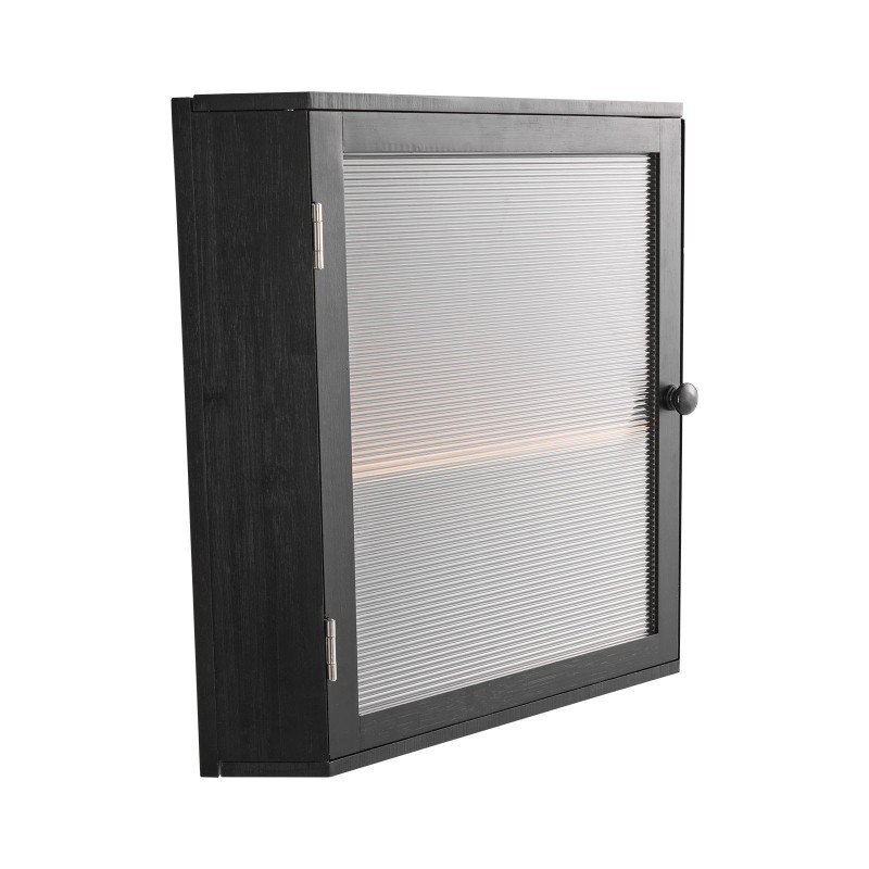 Leipälaatikko bambupuinen kaksitasoinen kulmamalli 320x320x425 mm musta