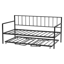 Metallinen monitoimipäivävuode 196 x 98 cm monivärivaloilla ja latausasemalla