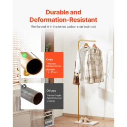 Vapaasti seisova vaateteline hiiliteräsrunko kvartsikivijalusta 3 koukkua 170 cm