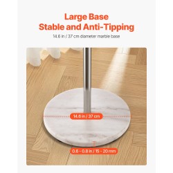 Vapaasti seisova naulakko ruostumaton teräsrunko valkoinen marmorialusta 8 porrastettua koukkua 173 cm