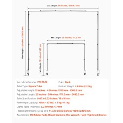 Metallinen pöytäkaari pöytään kiinnitettävä säädettävä pituus ja korkeus musta