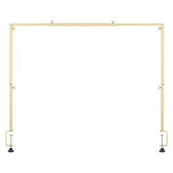 Teräksinen säädettävä pöytäteline puristimella juhlakoristeluun kullanvärinen