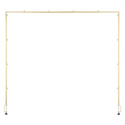 Teräksinen säädettävä pöytäteline puristimella juhlakoristeluun kullanvärinen