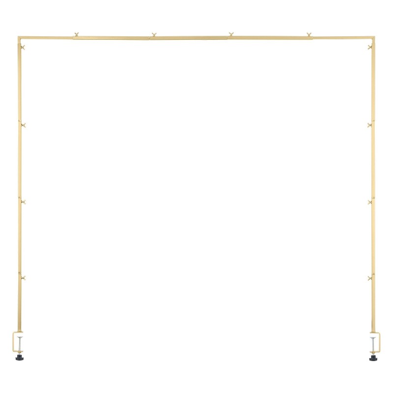 Teräksinen säädettävä pöytäteline puristimella juhlakoristeluun kullanvärinen