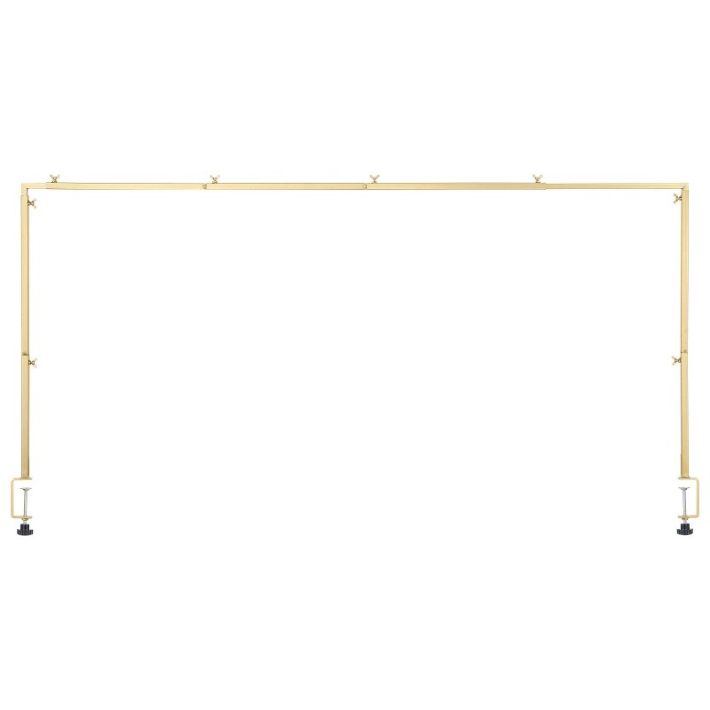 Teräksinen säädettävä pöytäteline puristimella juhlakoristeluun kullanvärinen