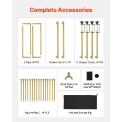 Teräksinen pöydän päälle kiinnitettävä tankoteline puristimilla säädettävä 711–2489 mm kantavuus 4,5–9,1 kg