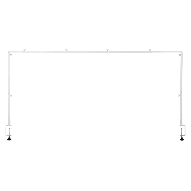 Pöytäkaariteline teräksinen säädettävä valkoinen 711–2489 mm juhlakoristeille