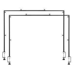 Pöytätankoteline teräs musta säädettävä pituus 28 98 tuumaa 2 kpl