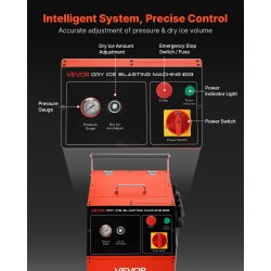 Kuiva jääpuhalluskone 5 kg säiliöllä liikuteltava neljällä suuttimella