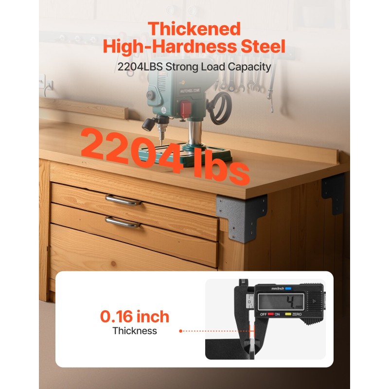 Teräksiset kulmaraudat 4 mm 8 kpl sarjan kantavuus 1000 kg ulkokäyttöön