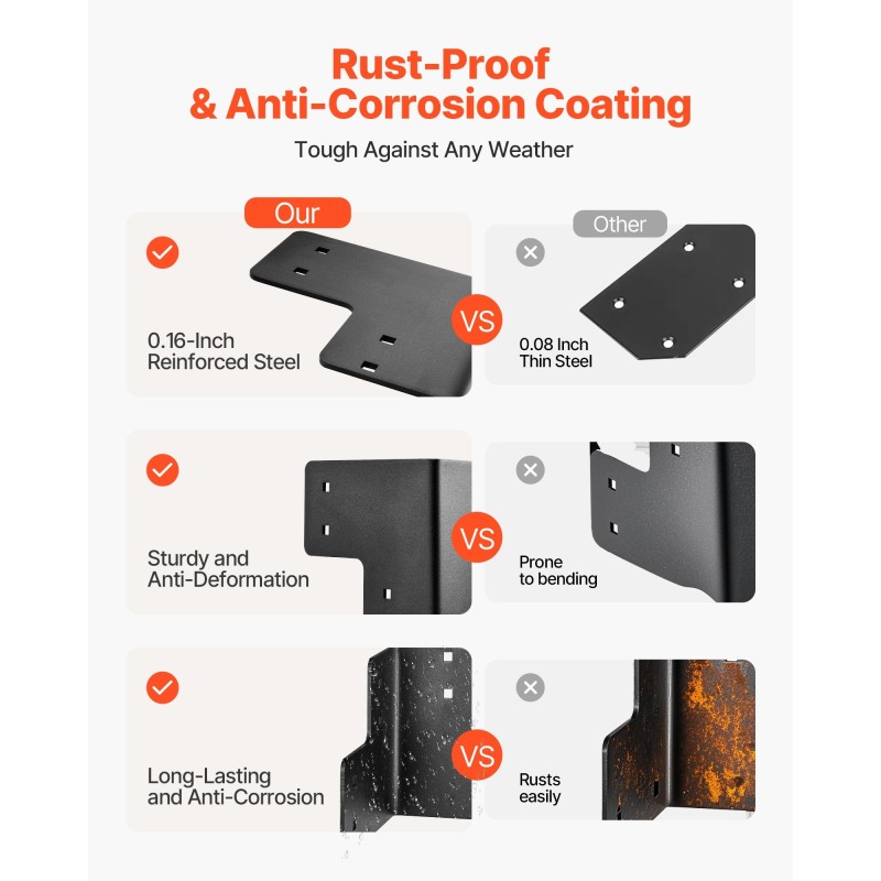 Teräksiset kulmaraudat 4 mm 8 kpl sarjan kantavuus 1000 kg ulkokäyttöön