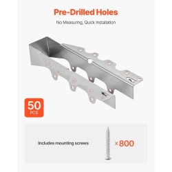 Kasvotukeen asennettavat palkkikannattimet pinnoitettu ulkokäyttöön 40x199mm puutavaralle 50 kpl