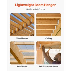 Kasvotukeen asennettavat palkkikannattimet pinnoitettu ulkokäyttöön 40x199mm puutavaralle 50 kpl